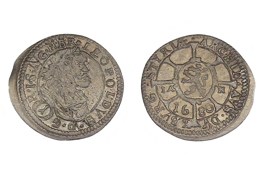 Kreuzer 1680 I.A.N. Graz Her.1683  ss+/vz  R