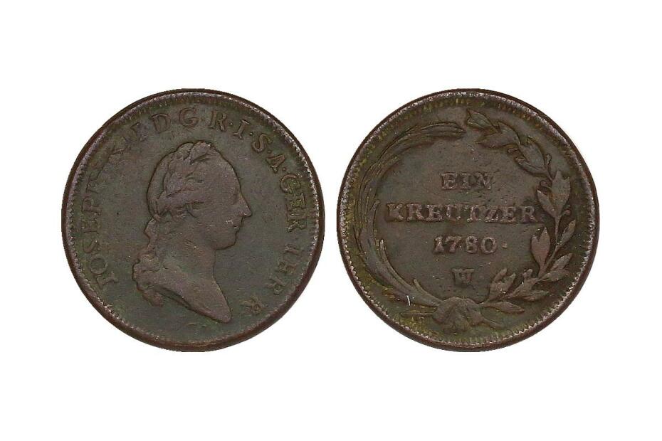 Cu-Kreuzer 1780 W Wien   Her.307  ss  R