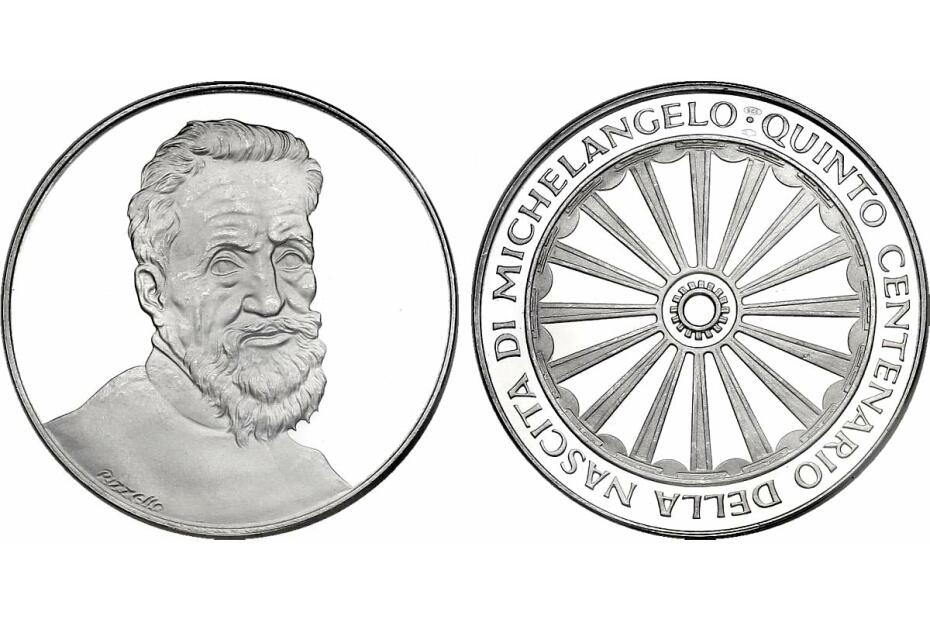 Ag-Medaille "Michelangelo - 500. Geburtstag" pp
