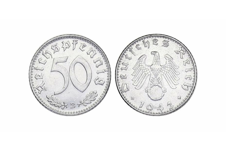 50 Reichspfennig 1942 B J.372  f.stgl.
