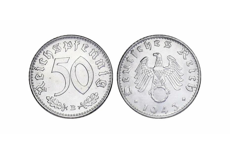 50 Reichspfennig 1943 B J.372 vz-stgl.