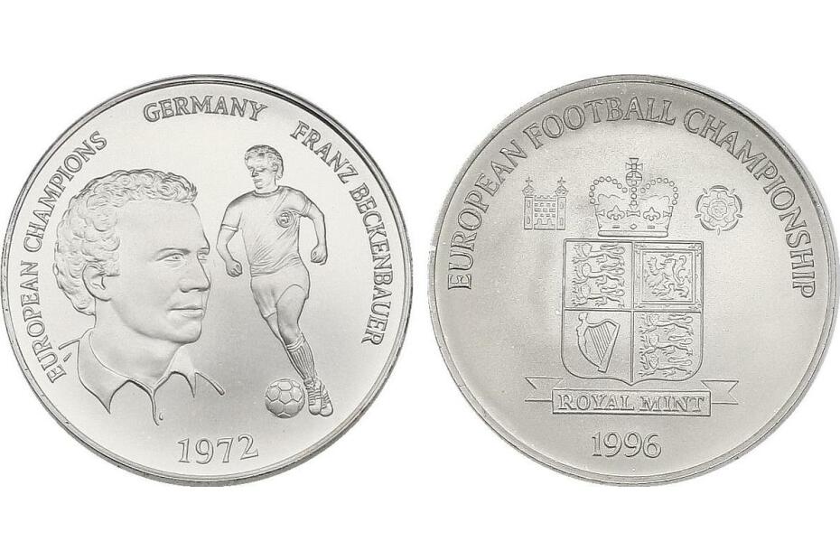 Großbritannien Medaille Serie "European Football Championship 1996" - Germany: Franz Beckenbauer (1972) stgl. (versilbert)
