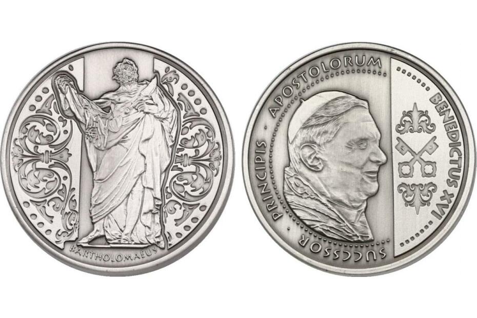 Ag-Medaille o.J. "Bartholomäus / Benedikt XVI" stgl.