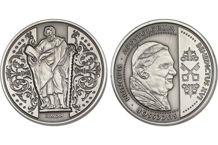 Ag-Medaille o.J. "Simon / Benedikt XVI" stgl.