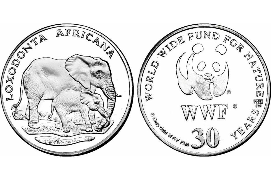 Ag-Medaille 1986 "Elefant" pp