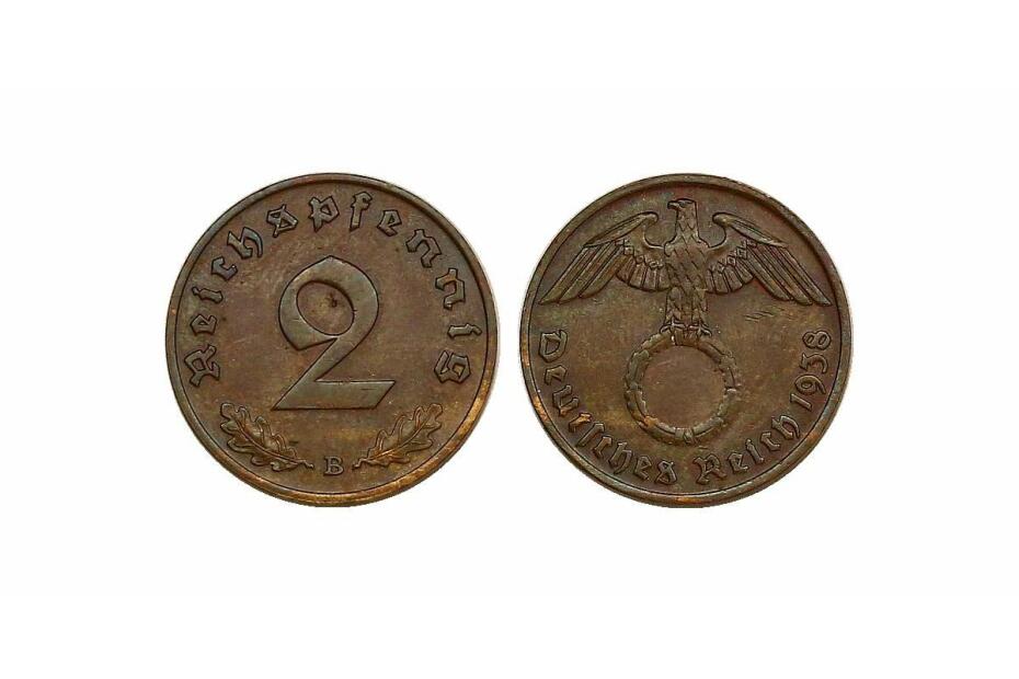 2 Reichspfennig 1938 B J.362 vz