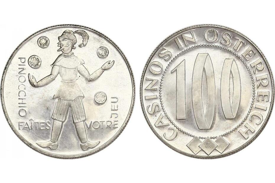 Österreich - II. Republik 100 Schilling (Casino Jeton) o.J. Pinocchio pp