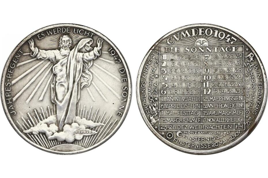 Br-Medaille 1947 "Jahresregent Sonne" vz