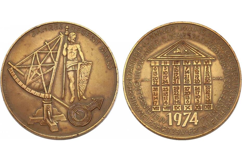 Br-Medaille 1974 "Jahresregent Mars" vz