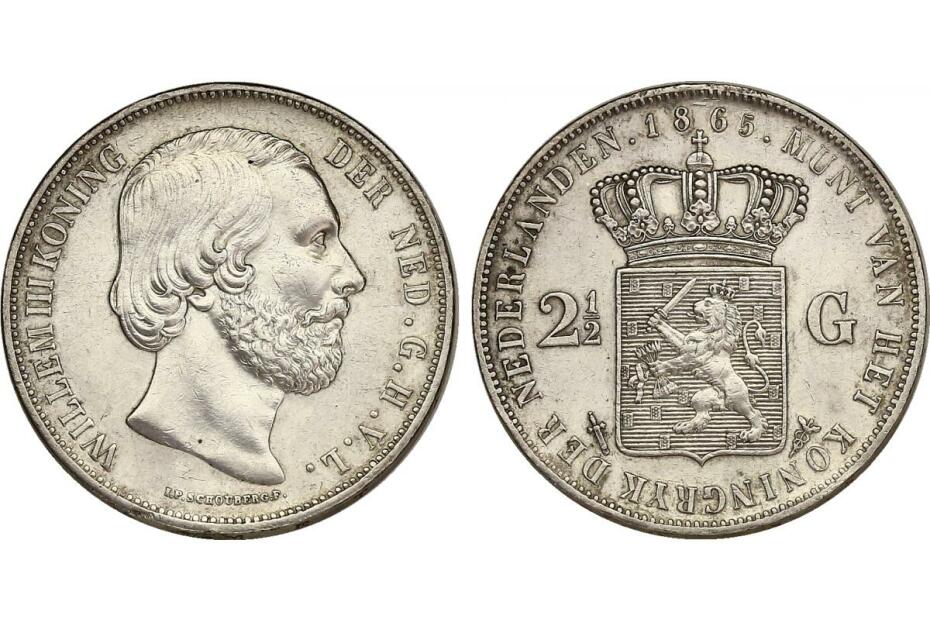 2 ½ Gulden 1865 KM.82 kl. Henkelspur, vz