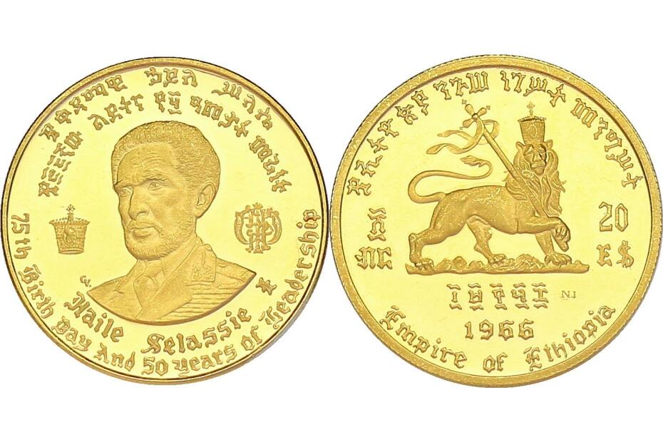 20 Dollar 1966 (EE 1958) Haile Selassie 1930 - 1974 KM.39  pp