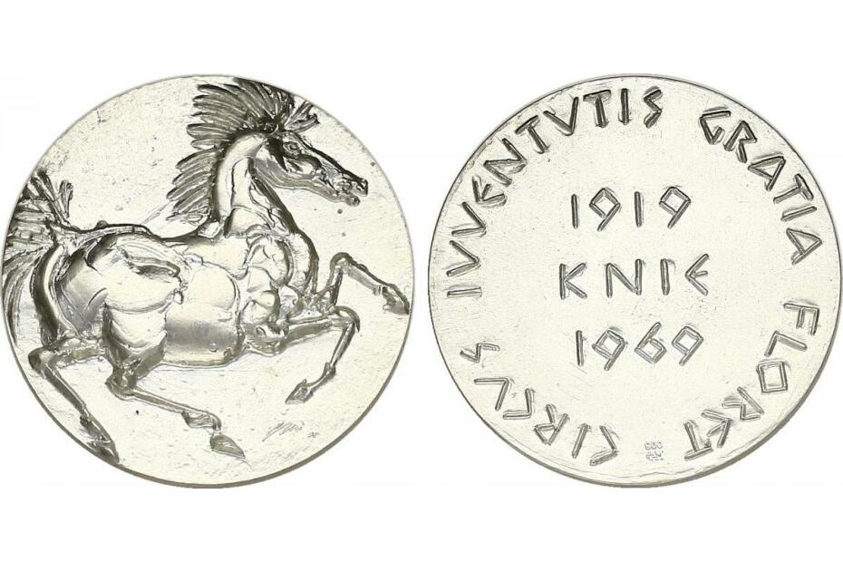 Ag-Medaille 1969 "Zirkus Knie" 34mm, stgl.