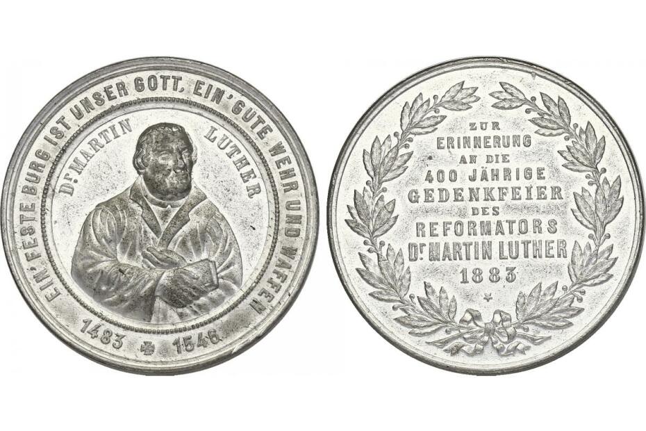 Sn-Medaille 1983 "Martin Luther"  Av. winz. Rf., vz+