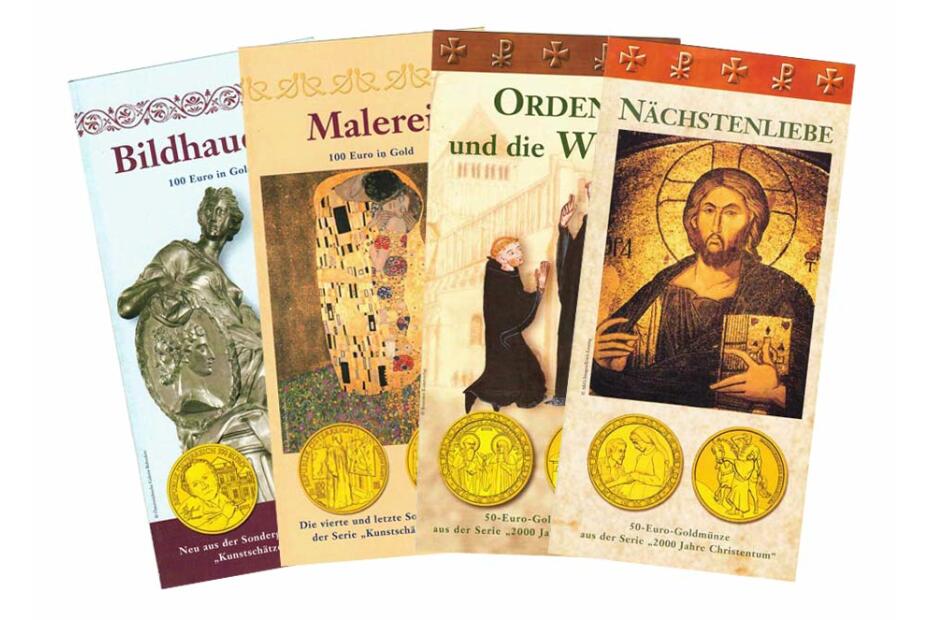 Folder zu diversen Euromünzen GOLD