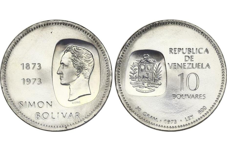 10 Bolivares 1973 "Simon Bolivar" KM.45 kl. Rf.  f.stgl.