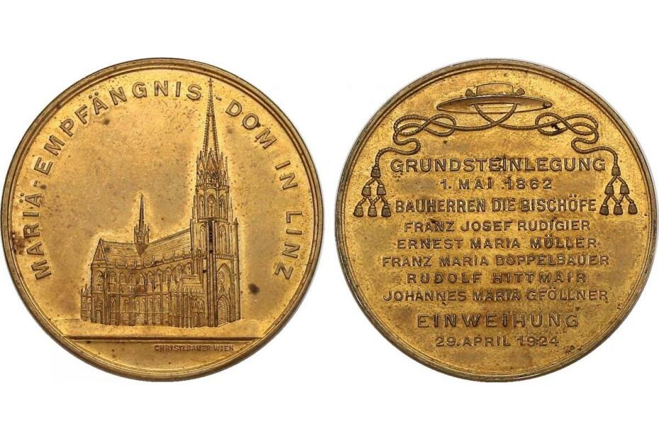 Br-Medaille 1924 38mm Domeinweihung/Mariä-Empfängnis vz+