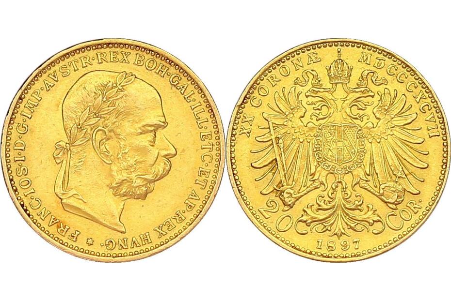 20 Kronen 1897 J.379/Fr.1929  vz/f.stgl. (4)
