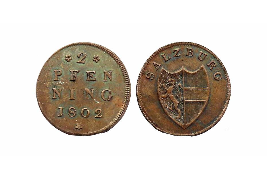 2 Pfennig 1802 Pr.2577/HZ3375  vz-stgl, RR