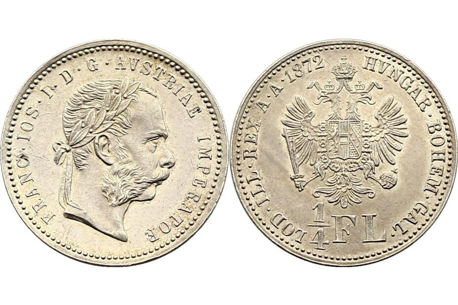 1/4 Gulden 1872  J.341/Fr.1553  vz-stgl. R