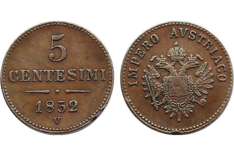5 Centesimi 1852 V  J.303  f.vz