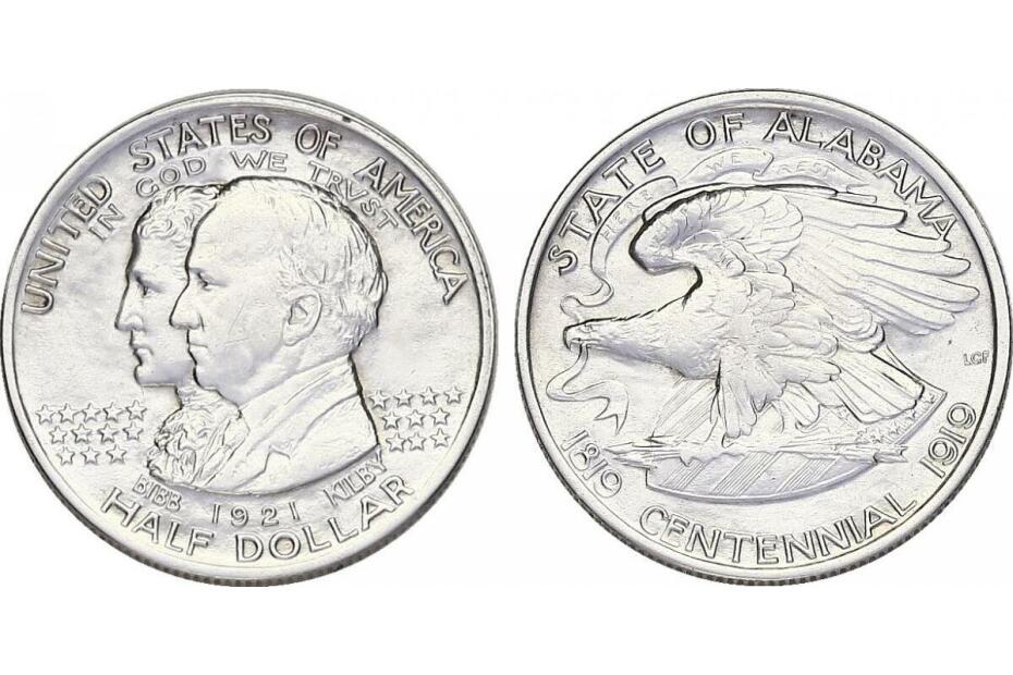 1/2 Dollar 1921 "100 Jahre Alabama" KM.148.2  vz+