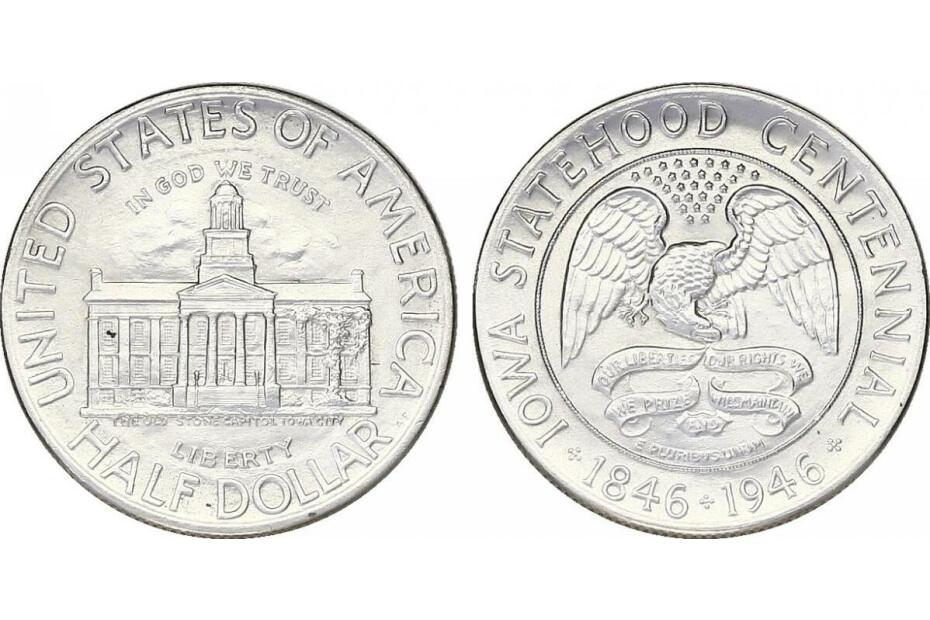 1/2 Dollar 1946 "Iowa" KM.197  stgl.