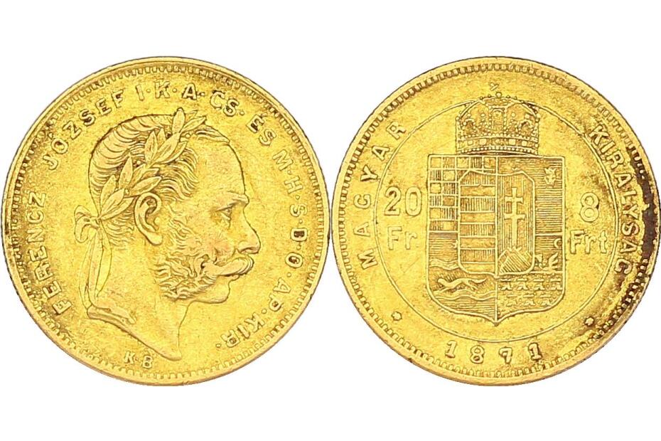 8 Forint 1871 KB J.364/Fr.1718  ss/vz  R