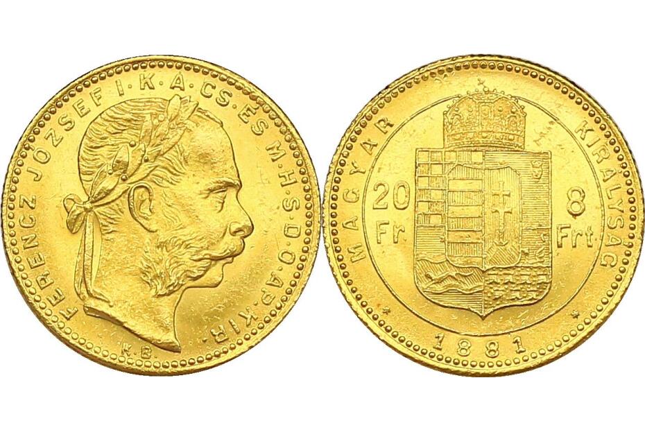 8 Forint 1881 KB J.364a  f.stgl. (2)