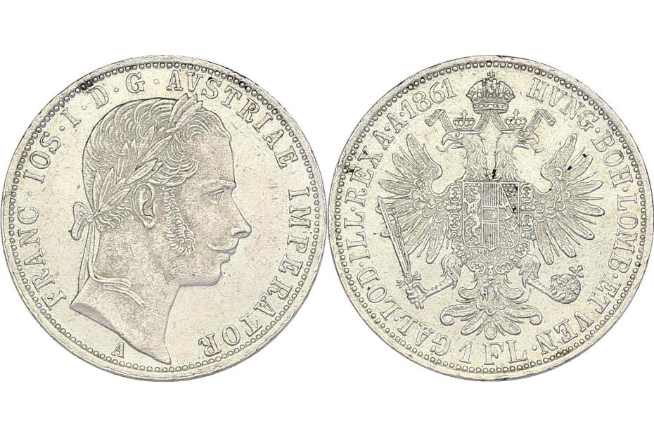Gulden 1861 A J.328  stgl.