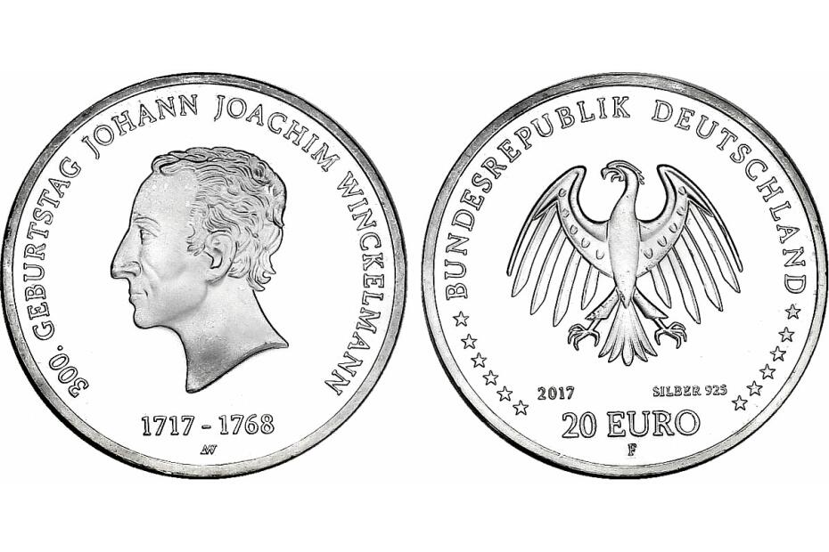 20 Euro 2017 F "300. Geburtstag  Johann Joachim Winckelmann"  stgl.