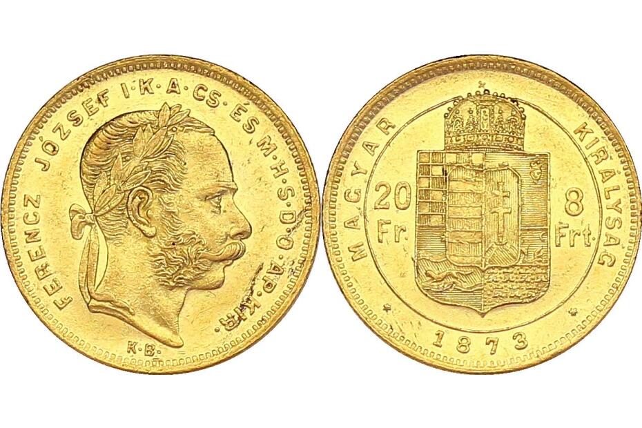 8 Forint 1873 KB J.364/Fr.1720  vz