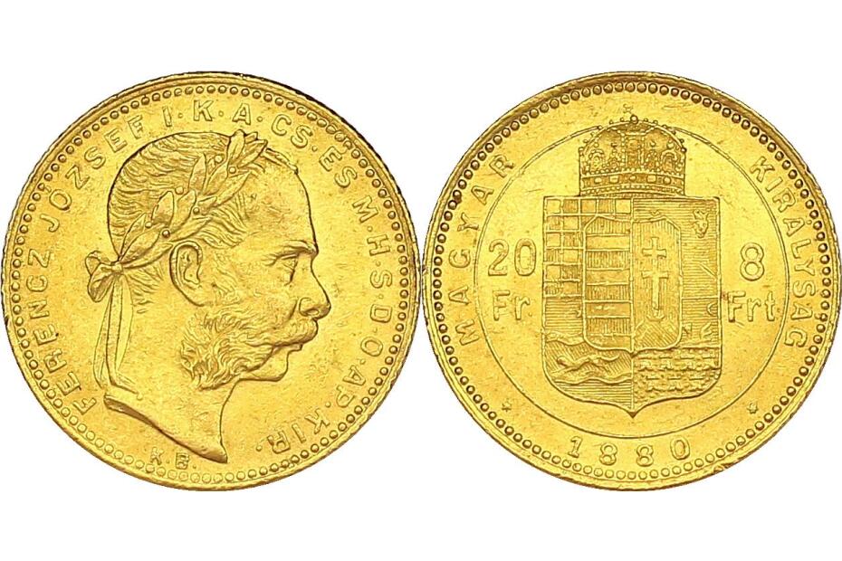 8 Forint 1880 KB J.364a/Fr.1728  vz-stgl.  (2)