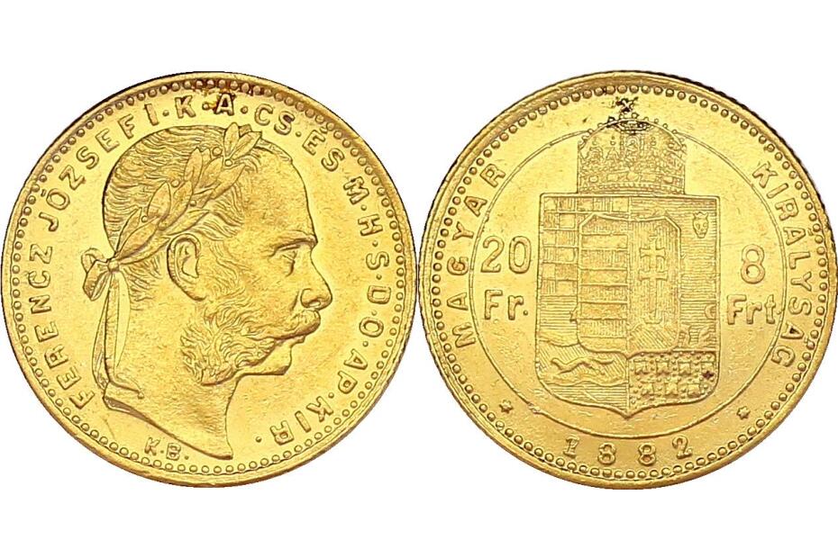 8 Forint 1882 KB J.364a/Fr.1730  vz/f.stgl.  (3)
