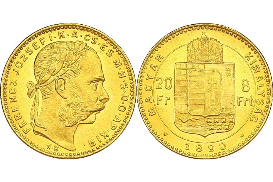 8 Forint 1890 KB J.364a/Fr.1738  vz-stgl