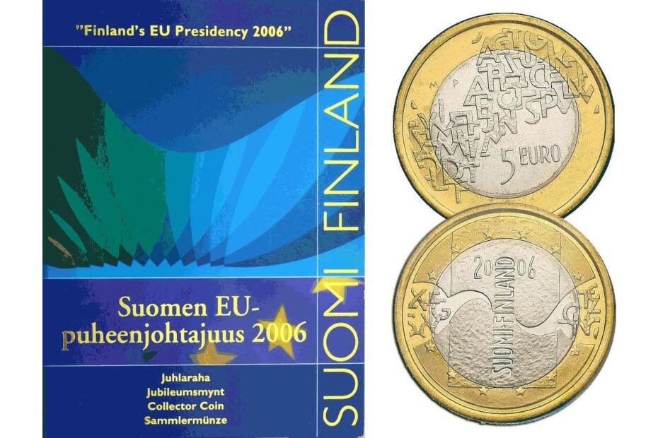 5 Euro 2006 EU-Präsidentschaft unc. im Originalblister
