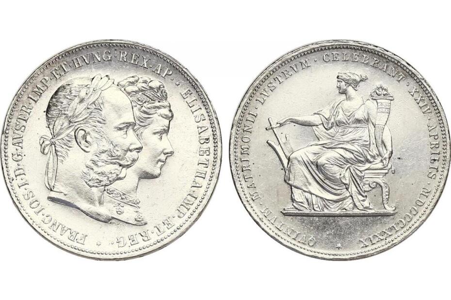 2 Gulden 1879 "Silberne Hochzeit" J.369/Fr.1903  f.stgl.  (2)
