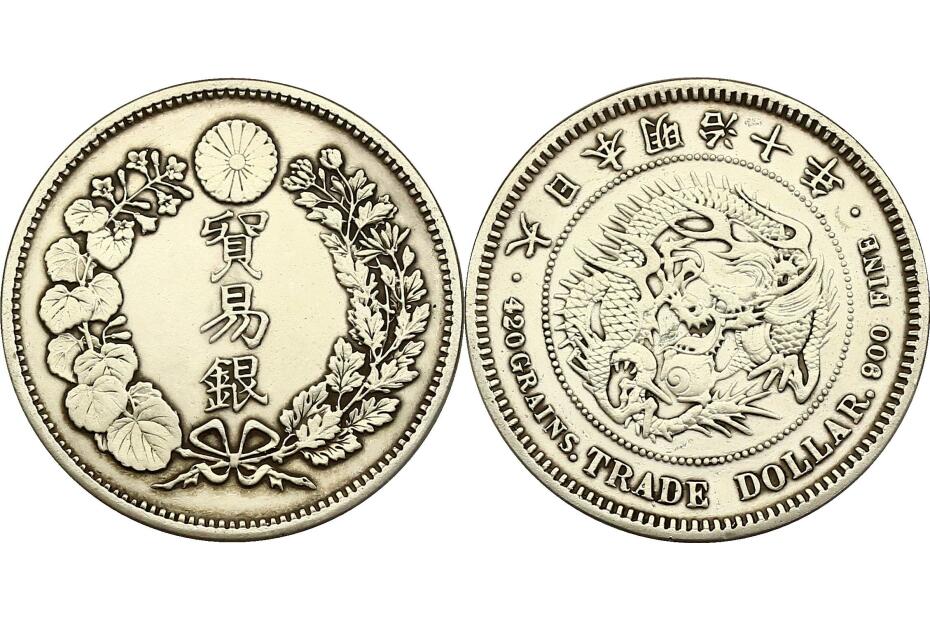 Trade Dollar 1876/9 KM.14  ss+, R