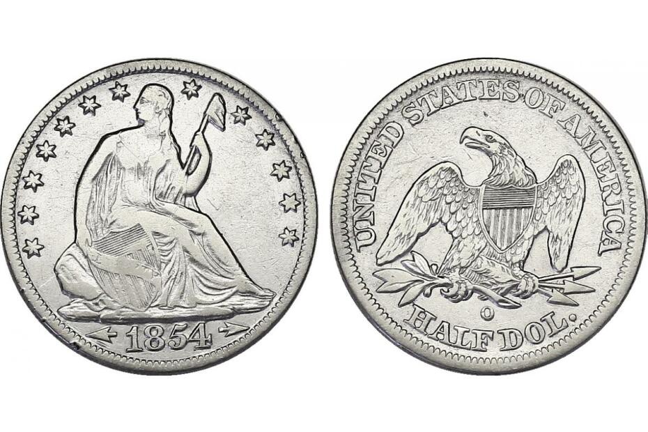 1/2 Dollar 1854 O "Seated Liberty" KM.82  ss/f.vz