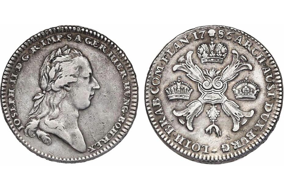 1/2 Kronentaler 1786 Brüssel Her.202  ss-vz  RR