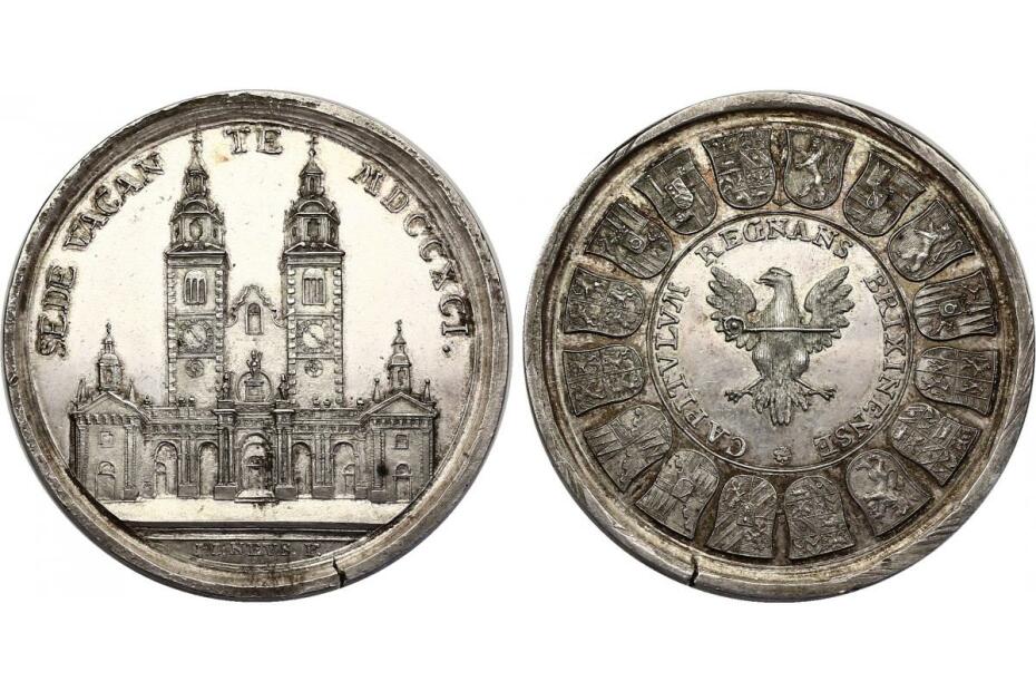 Ag-Medaille 1791 Sedisvakanz, 43g, 51mm, Medailleur:Neuss, min.SF.a.Rd., f.stgl.  