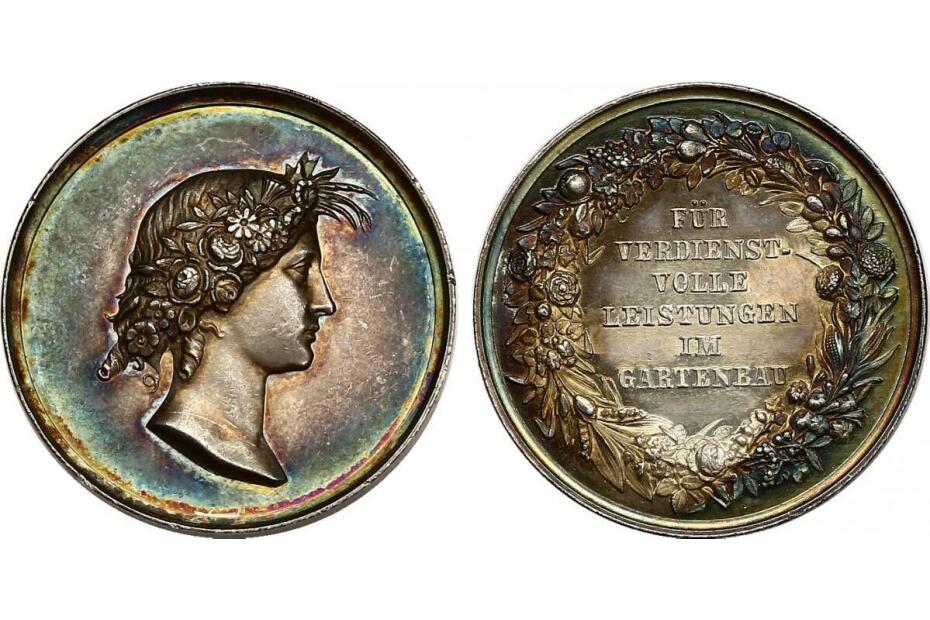 Ag-Medaille o.J. (19. Jhd.) "Gartenbau" 34mm, stgl.