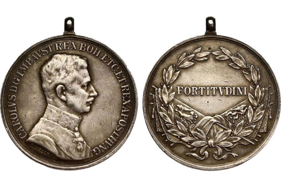 Ag-Medaille o.J. "Fortitudini" 40mm, f.vz