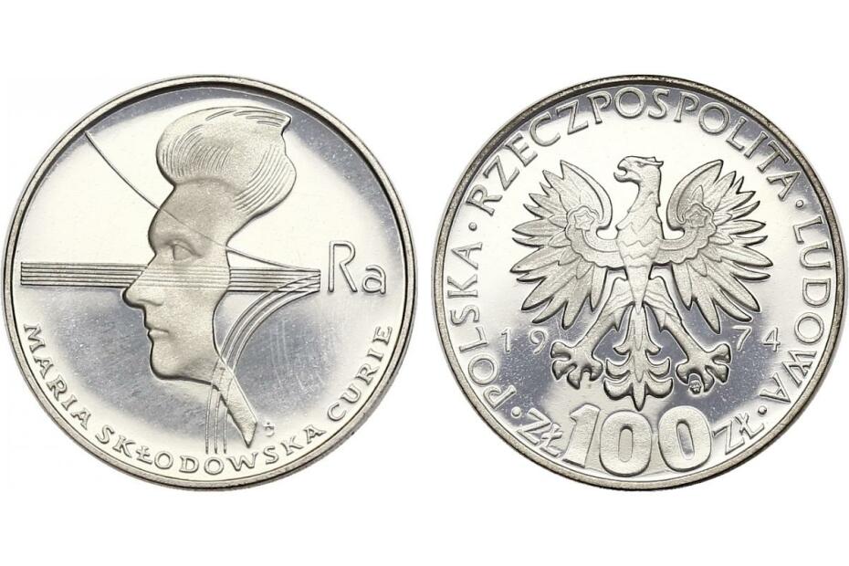 100 Zloty 1974 "Marie Curie" KM.71  pp
