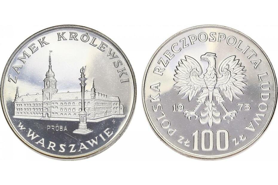 100 Zloty 1975 PROBE "Schloss Warschau" KM.246  Av. f. Kr, pp