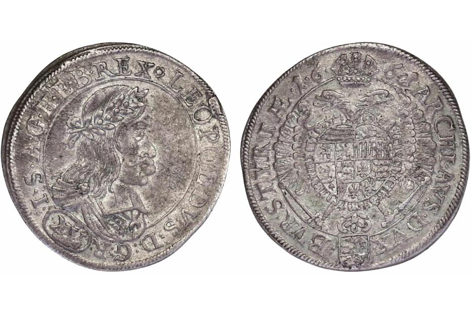 XV Kreuzer 1661 Graz (überpr. auf 1660) Her.936/GRA61.1.1   f.vz, R