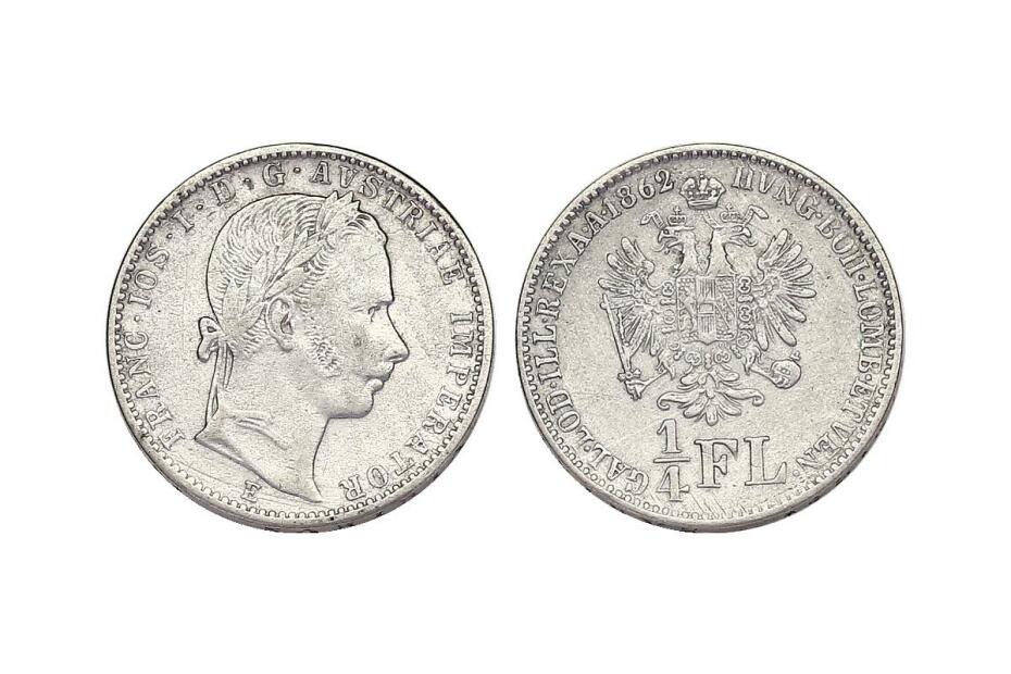 1/4 Gulden 1862 E J.327  ss+