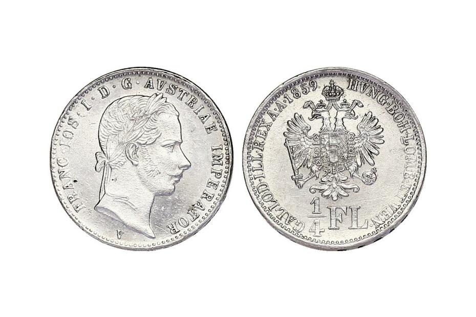 1/4 Gulden 1859 V J.327/F.1528  f.stgl.