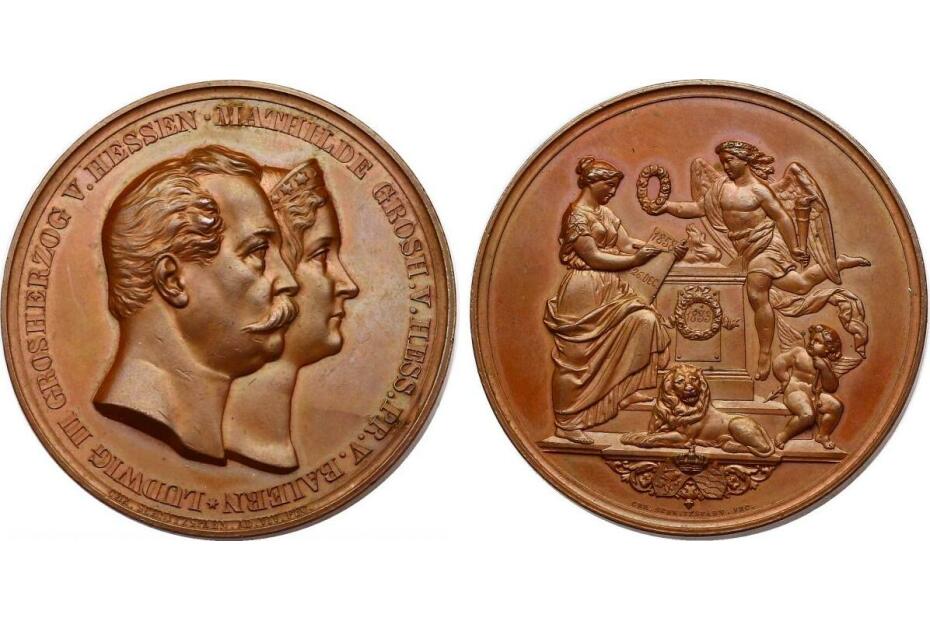 Br-Medaille 1858 "Silberhochzeit" (52mm)  vz-stgl.
