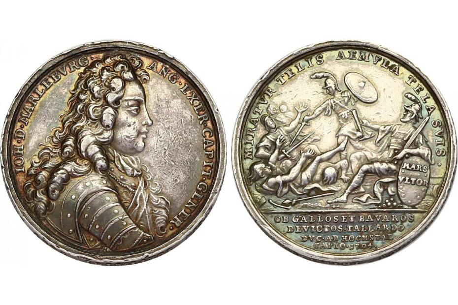 Ag-Medaille 1704 "Sieg John Churchills bei Höchstedt" 37mm, ss-vz