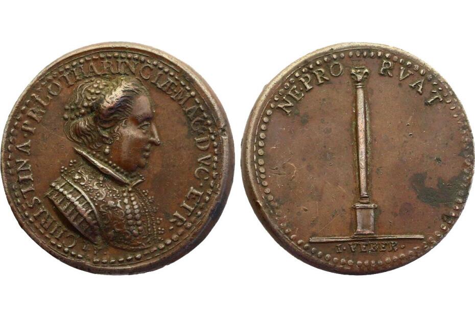 Br-Medaille o.J. "Christine von Lothringen" (48mm)  ss+